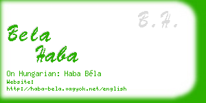 bela haba business card